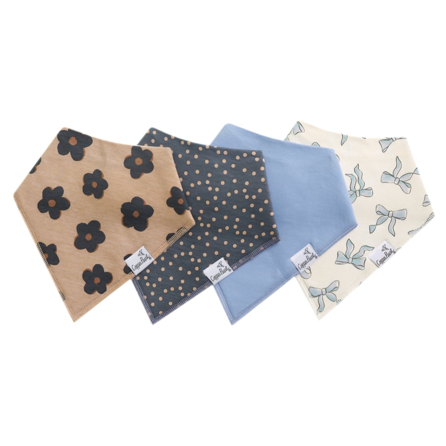 Copper Pearl Single Bandana Bib - Gemma in Tan