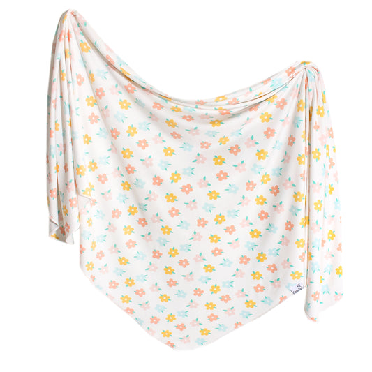 Copper Pearl Knit Swaddle Blanket - Daisy