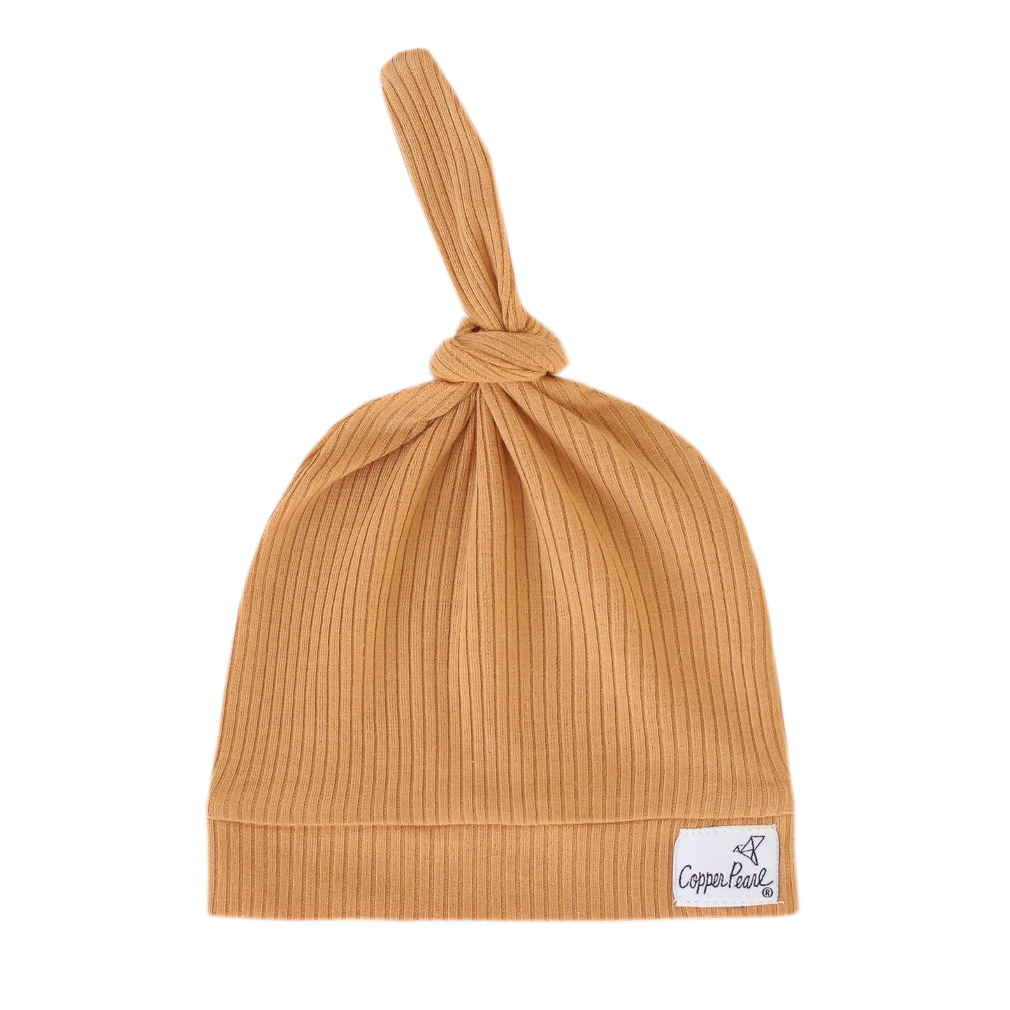 Copper Pearl Top Knot Hat 0-4mo - Dolce Rib