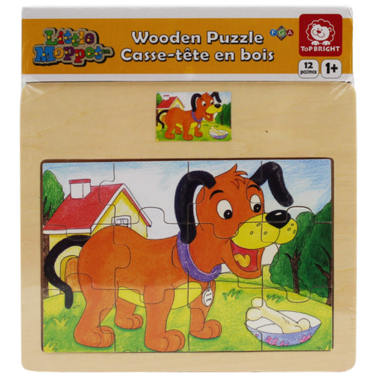 Dog and Bone 12pc Wooden Jigsaw Puzzle