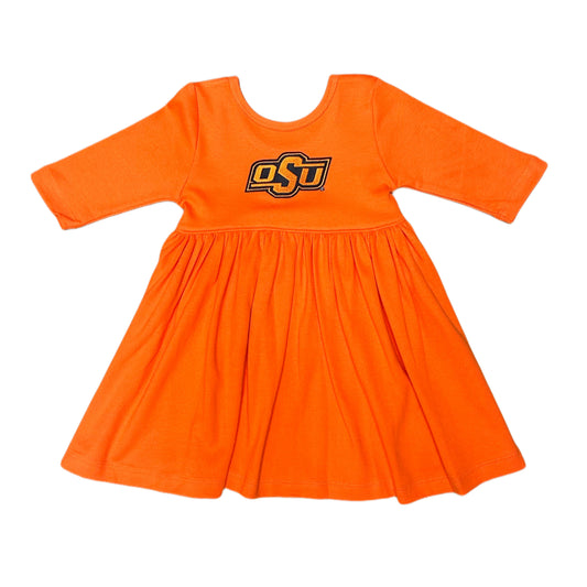 L/S Spin Dress - Orange with OSU
