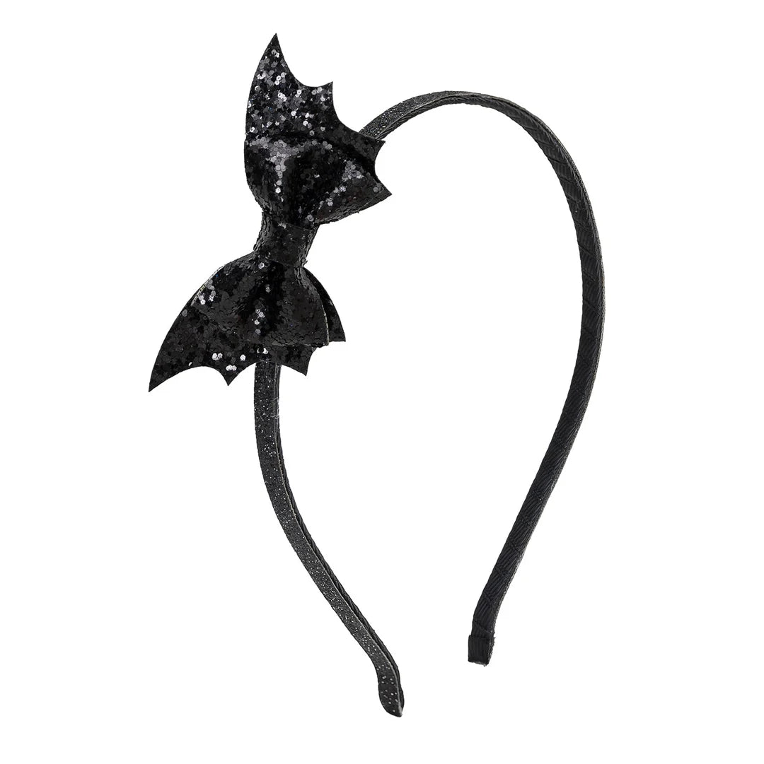 Glitter Bat Halloween Bow Headband