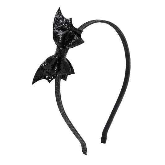 Glitter Bat Halloween Bow Headband