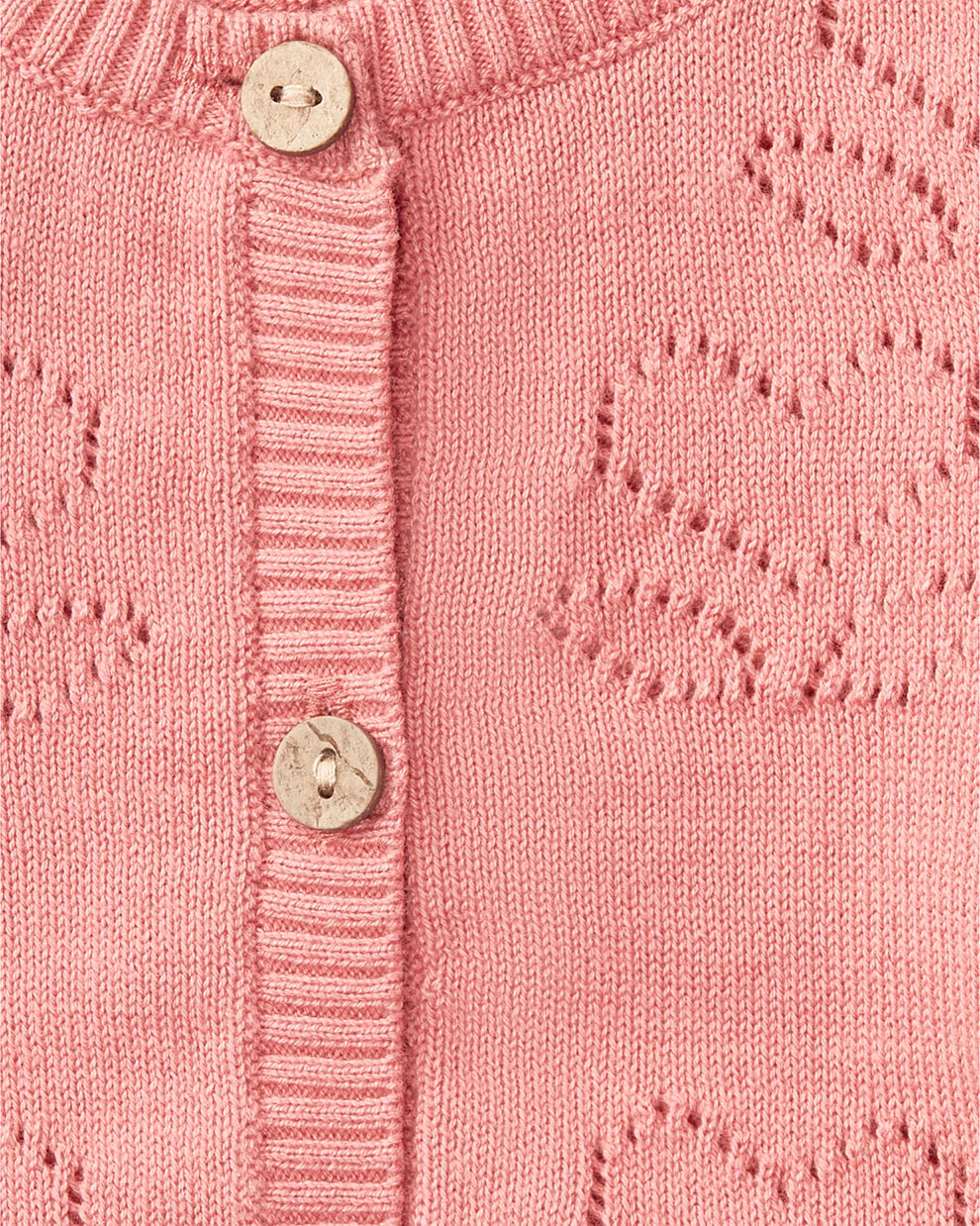 Girls Heart Pattern Cardigan Sweater-Rose