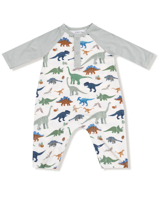 Washy Dino - Raglan Henley Romper