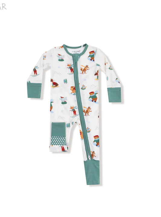 Winter Animal Sports - 2 Way Zipper Romper