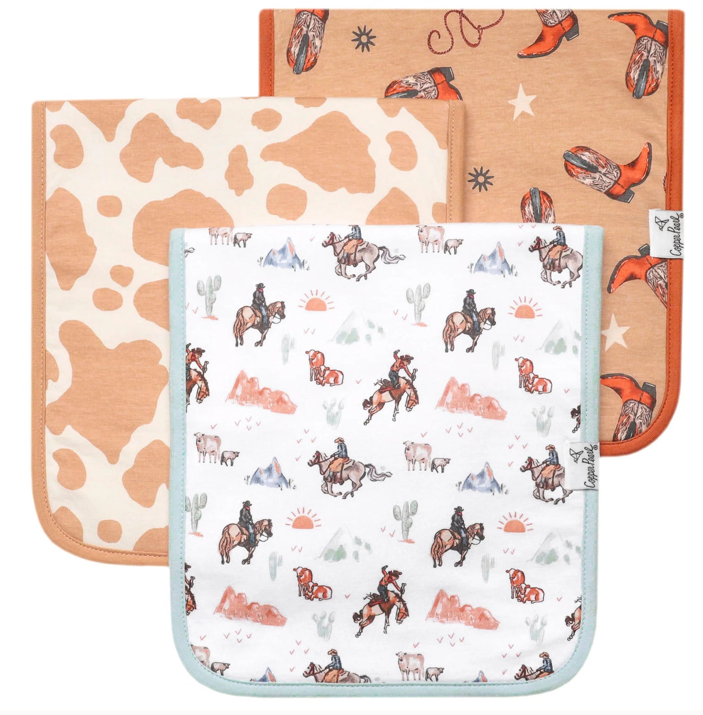 Copper Pearl Single Burp Cloth - Boone