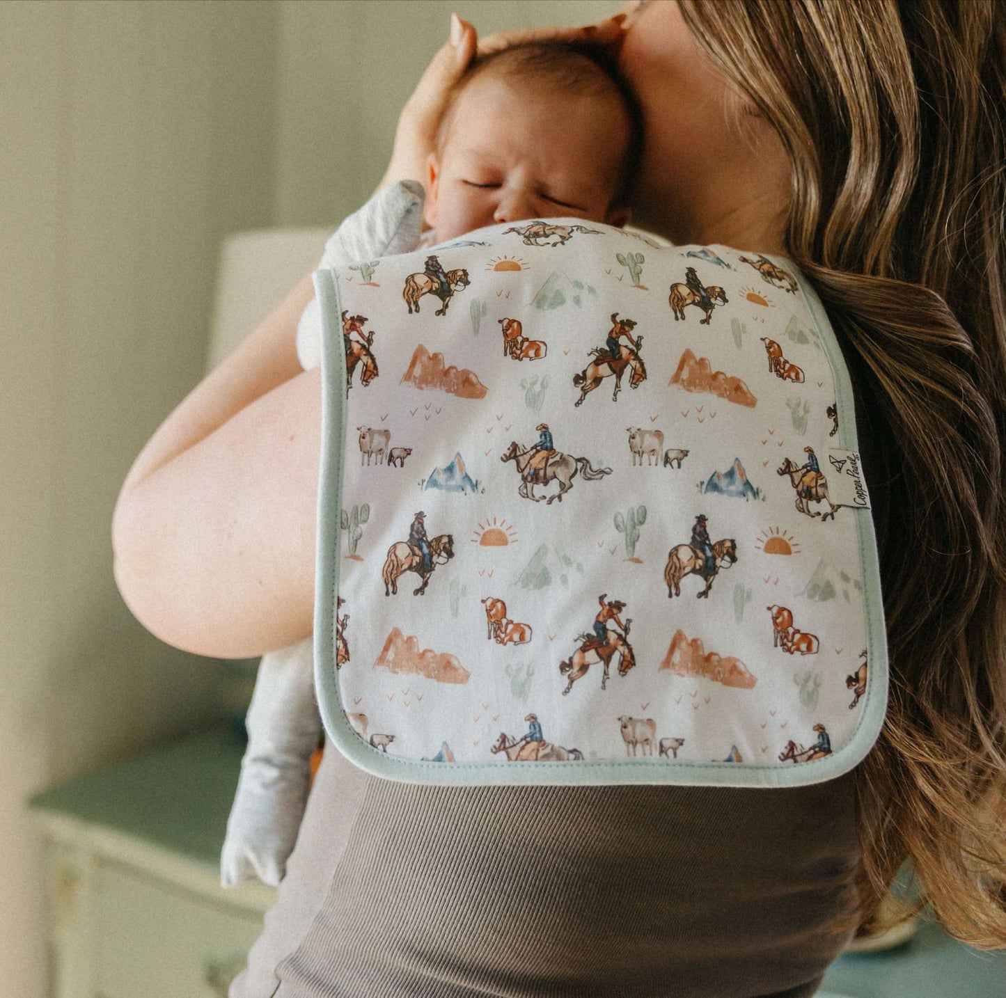 Copper Pearl Single Burp Cloth - Boone