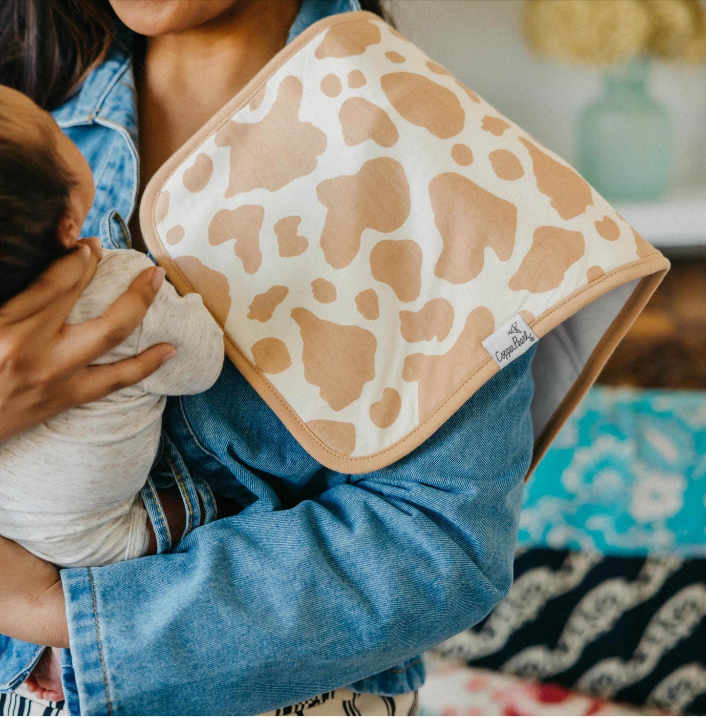 Copper Pearl Single Burp Cloth - Boone