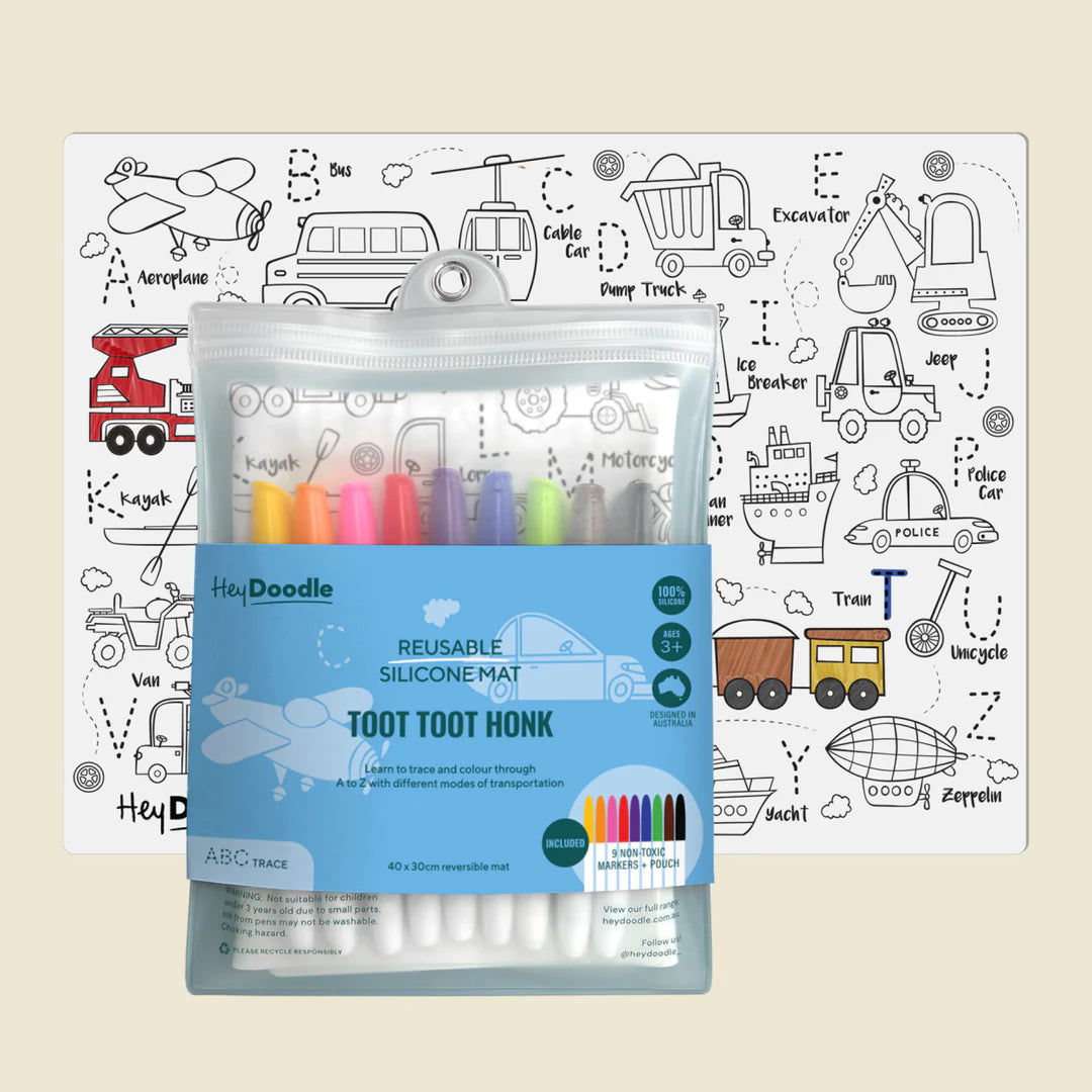 Toot Toot Honk Reusable Silicone Activity Mat