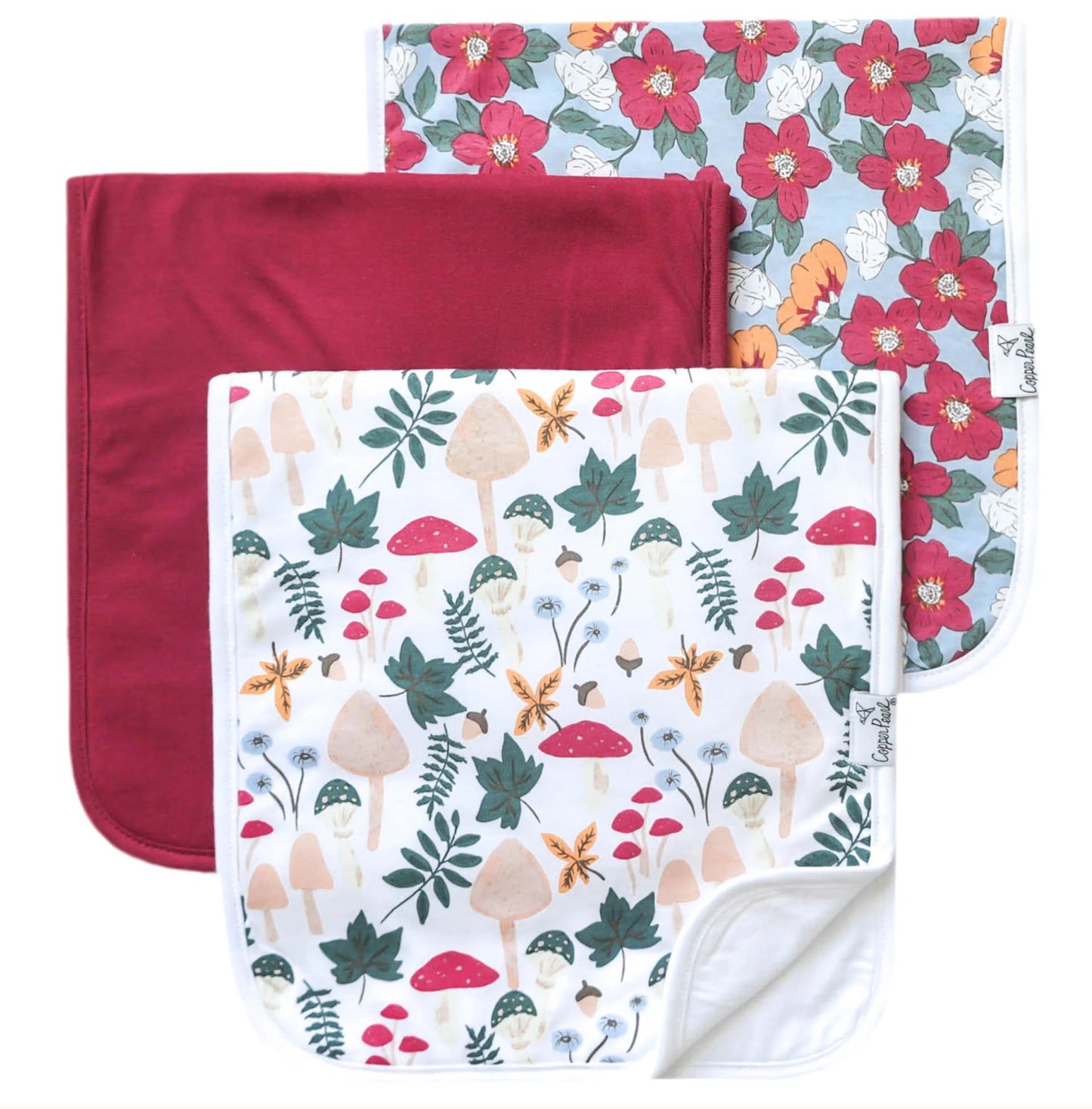 Copper Pearl Single Burp Cloth - Ivy