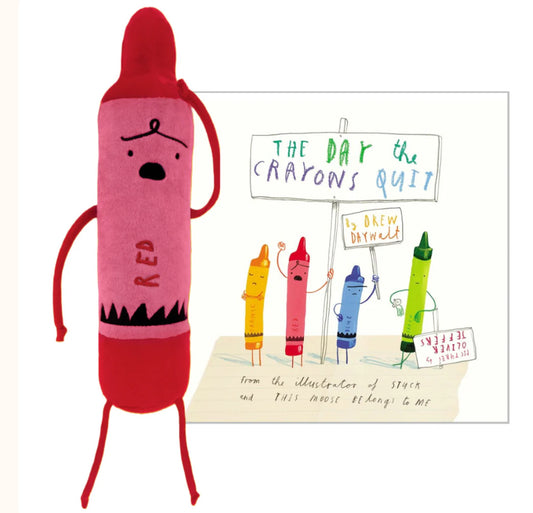 The Day the Crayons Quit  - 12” Red Plush & Book