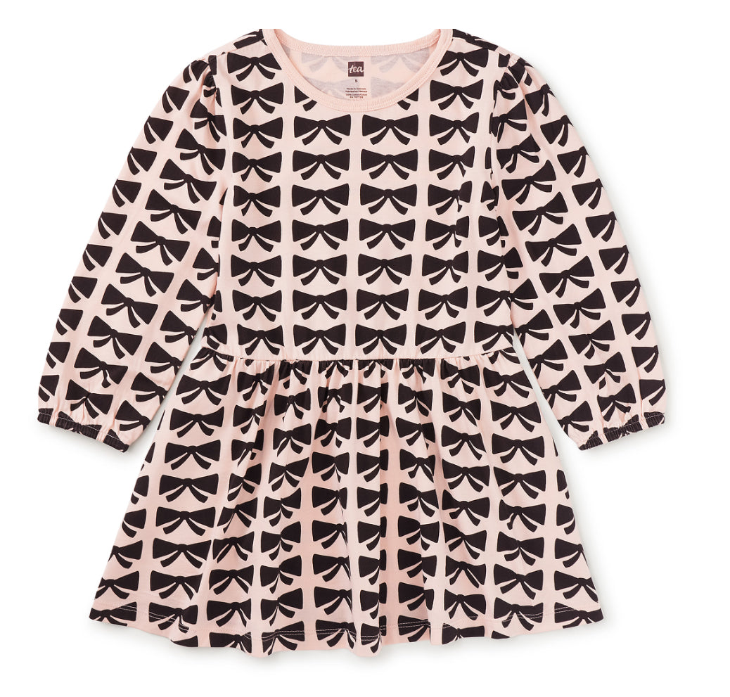Blouson Sleeve Pocket Dress - Bow