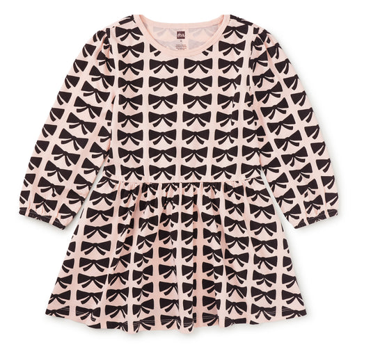 Blouson Sleeve Pocket Dress - Bow