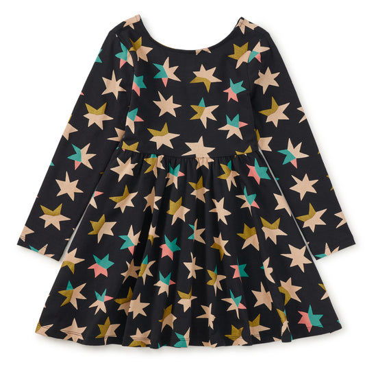 Printed Ballet Dress - Colorblock Metallic Stars