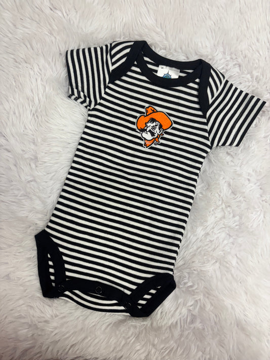 Pistol Pete Bodysuit - Black/White Stripe