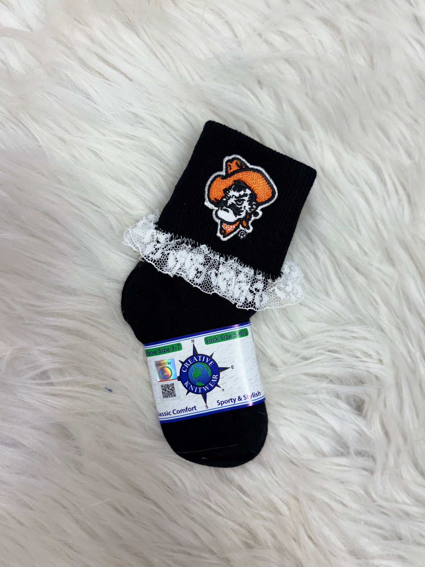 Anklet Lace Sock - Black - Pistol Pete