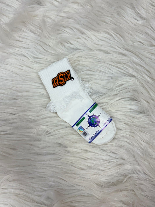 Anklet Lace Sock - White - OSU