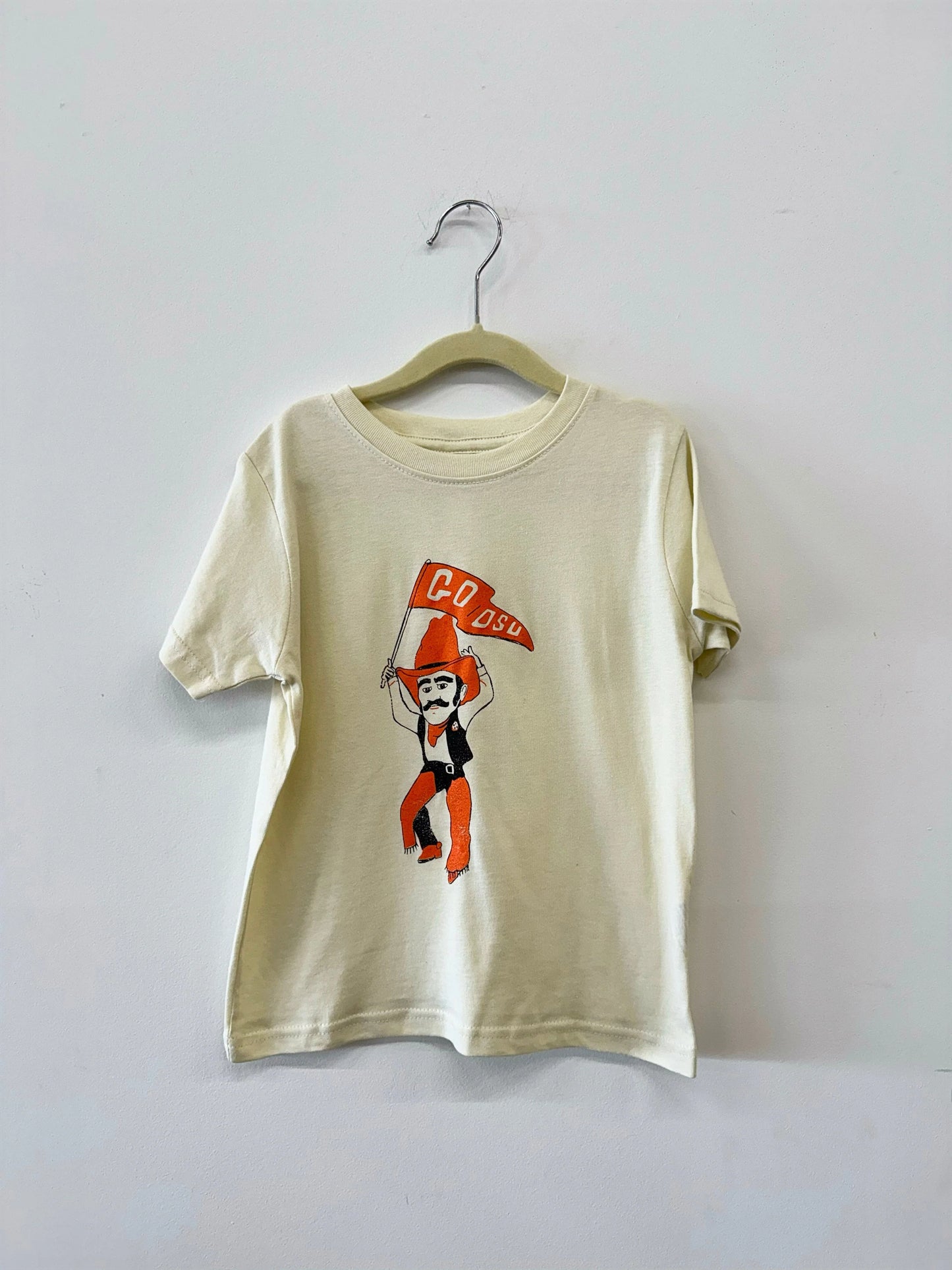 Children's OSU Cowboys Mascot Flag Tee - Cream