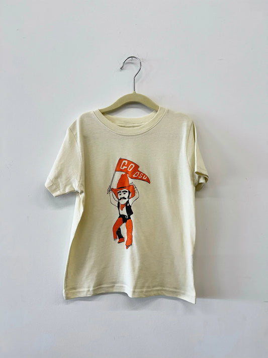 Children's OSU Cowboys Mascot Flag Tee - Cream