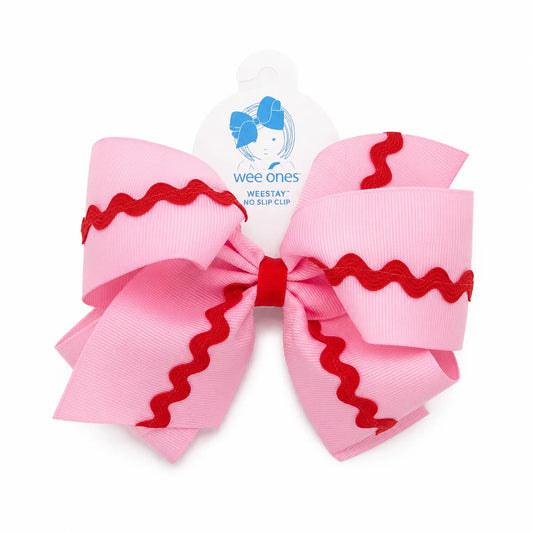 King Grosgrain Ric-Rac Trim Bow