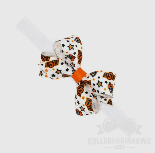 OSU Mini Signature Logo Hair Bow - Mini on Baby Band