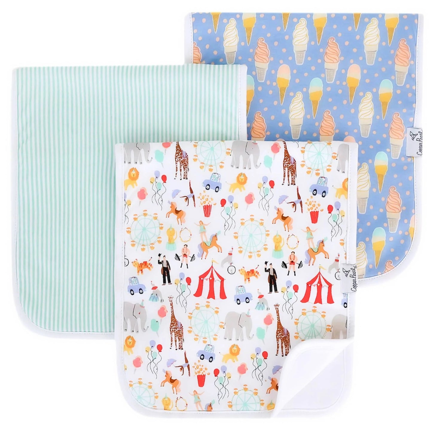 Copper Pearl Single Burp Cloth - Bailey