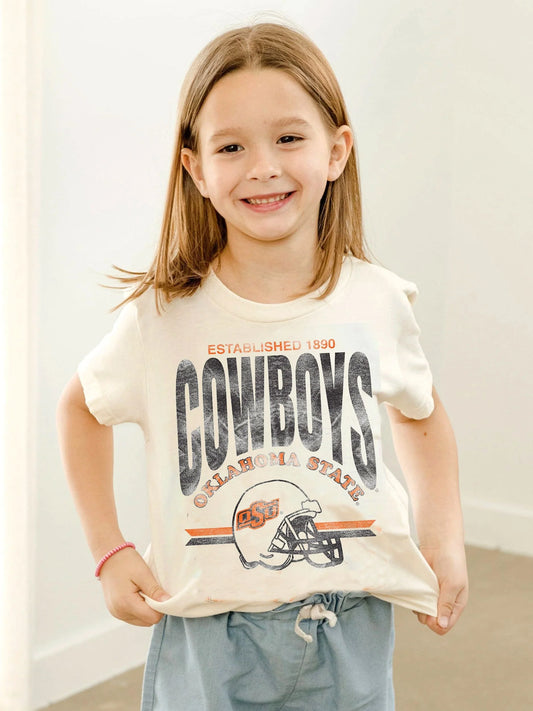 Children's OSU Cowboys Established Date Helmet Tee - Ivory