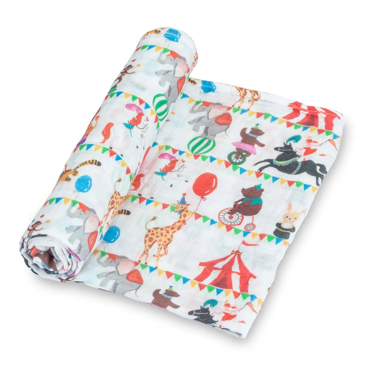 Circus Animals Muslin Cotton Swaddle Blanket