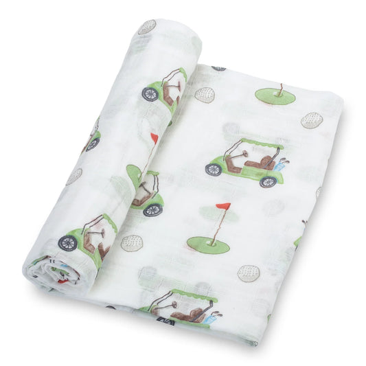 Golf A Round Muslin Cotton Swaddle Blanket