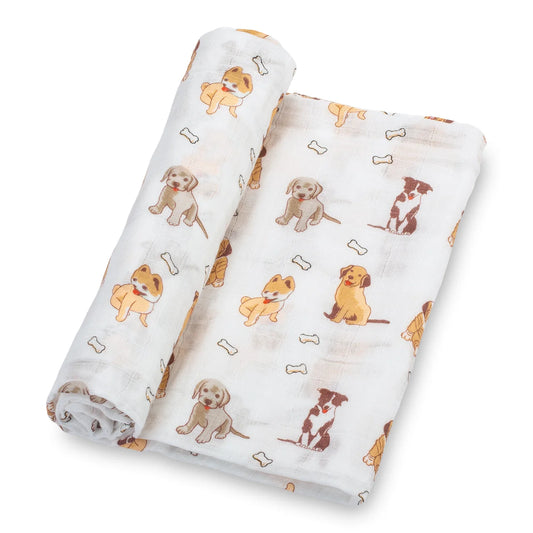 Woof Woof Muslin Cotton Swaddle Blanket