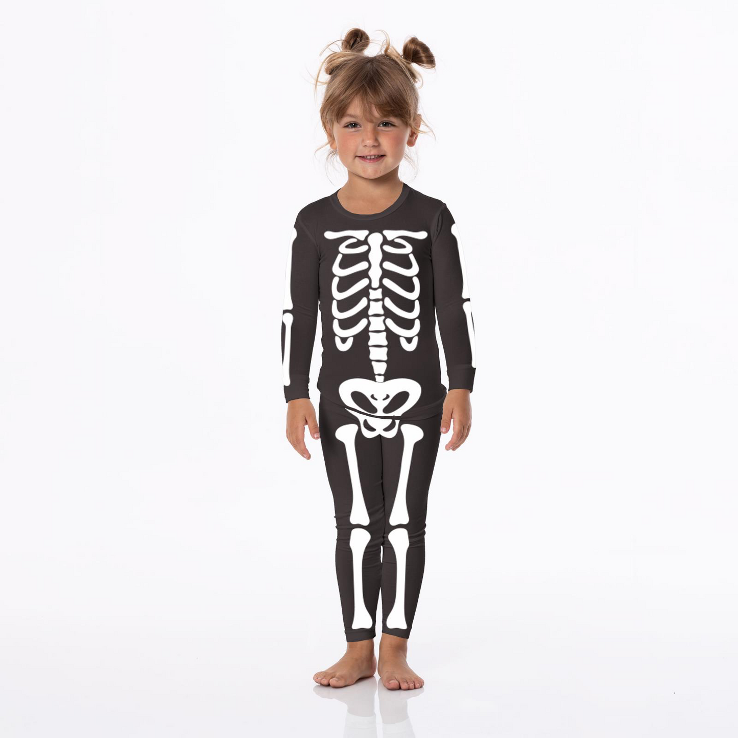 Midnight Skeleton Long Sleeve Full Graphic Pajama Set