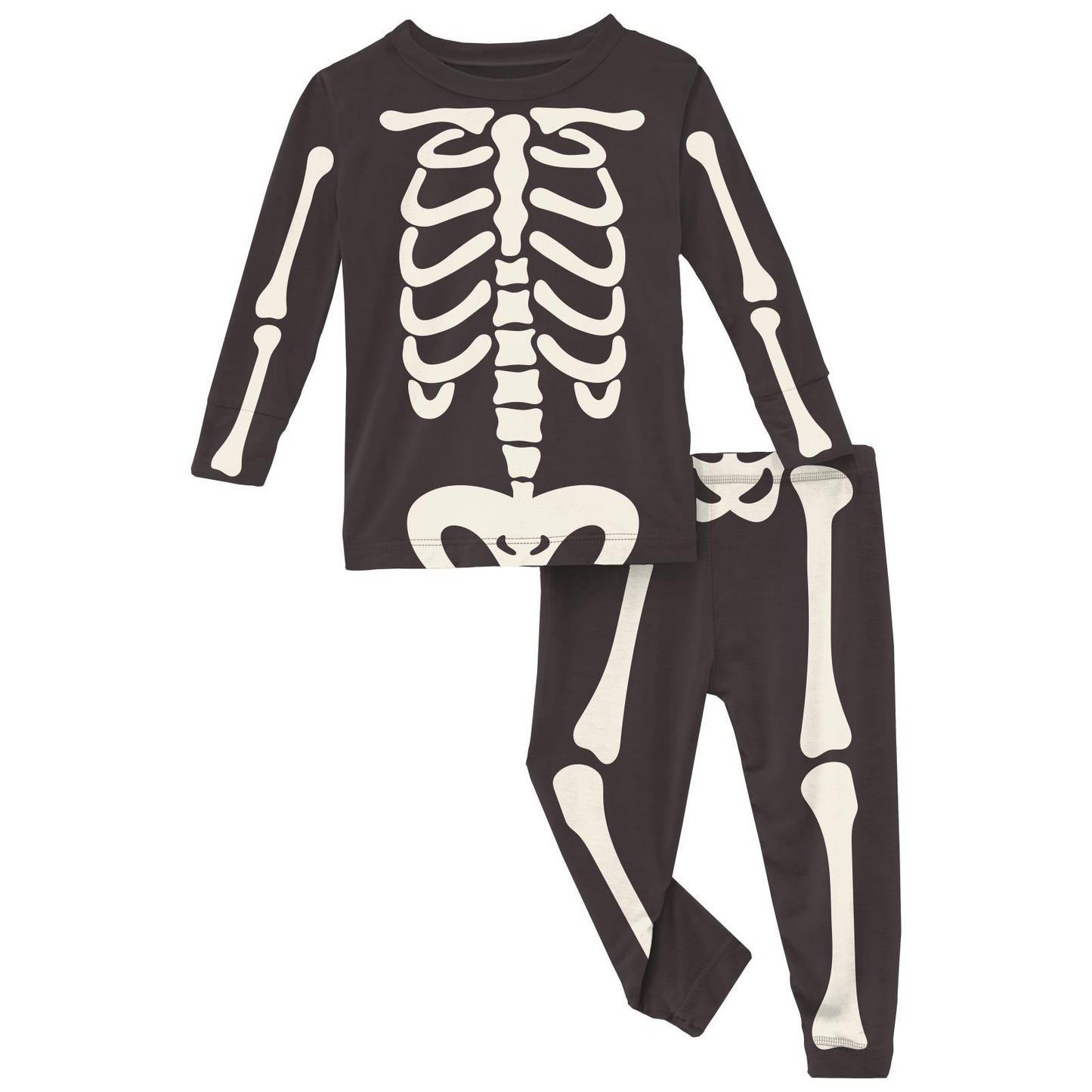 Midnight Skeleton Long Sleeve Full Graphic Pajama Set