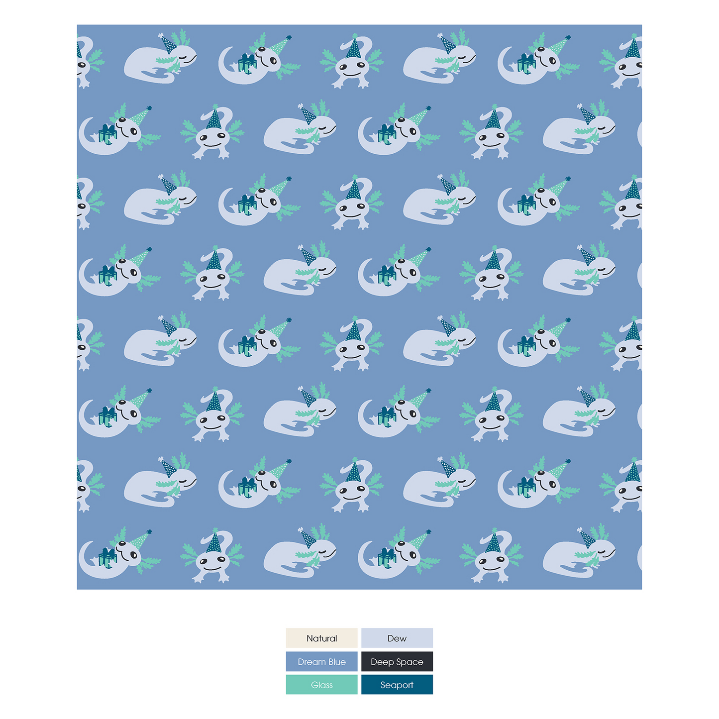 Dream Blue Axolotl Party Boy's Boxer Brief