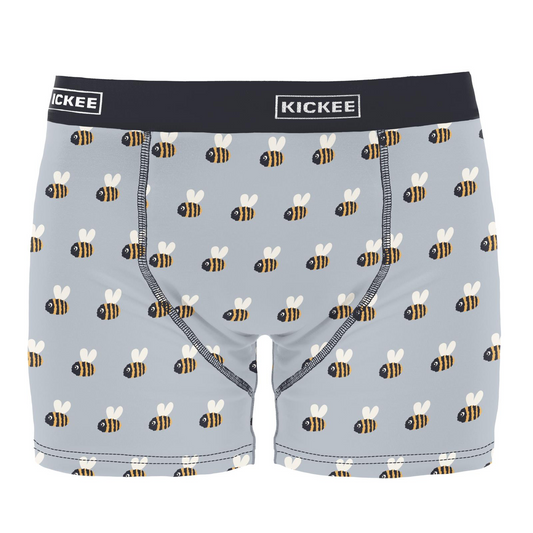 Pearl Blue Baby Bumblebee Men's Print Boxer Brief