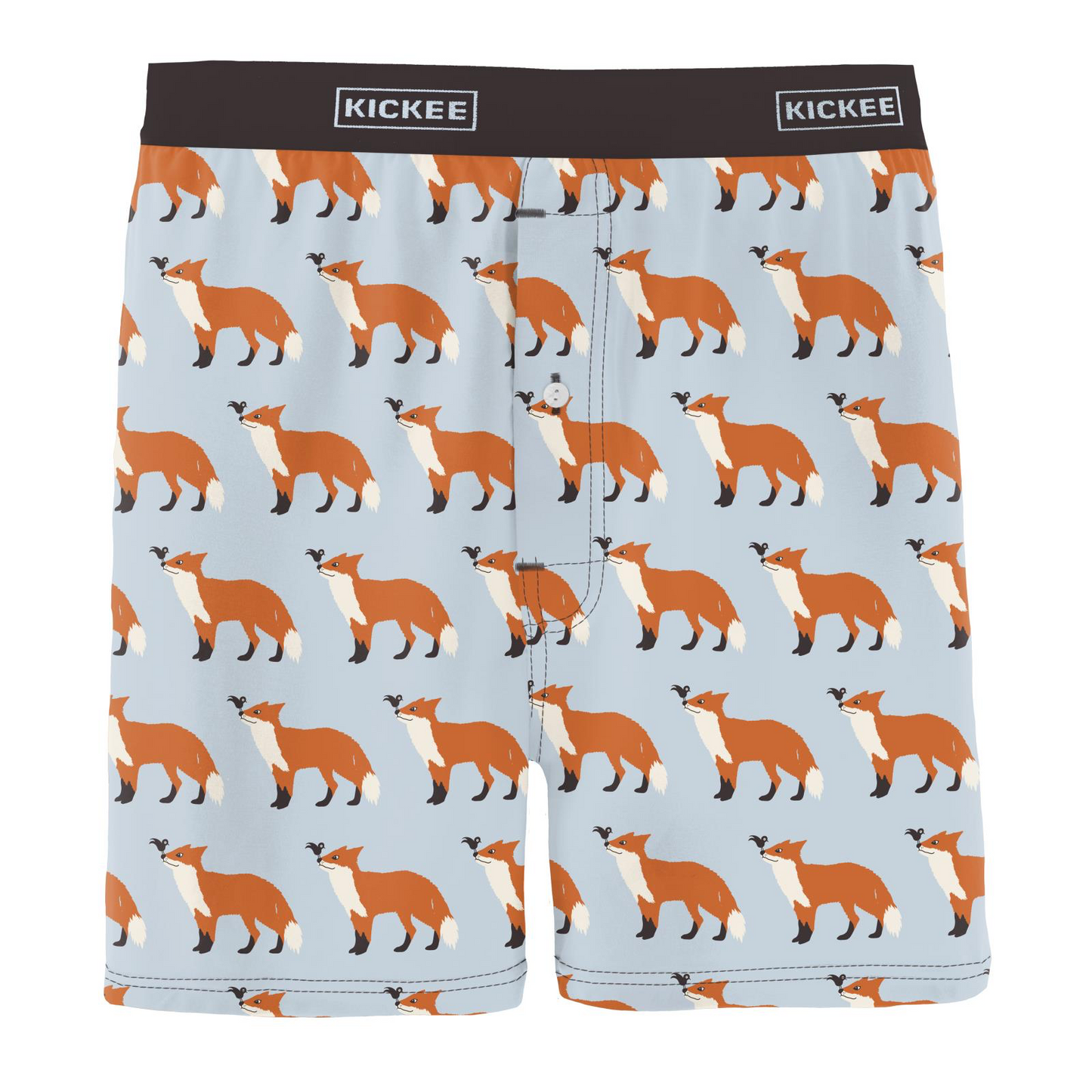 Illusion Blue Fox & The Crow Men's Print Boxer Shorts