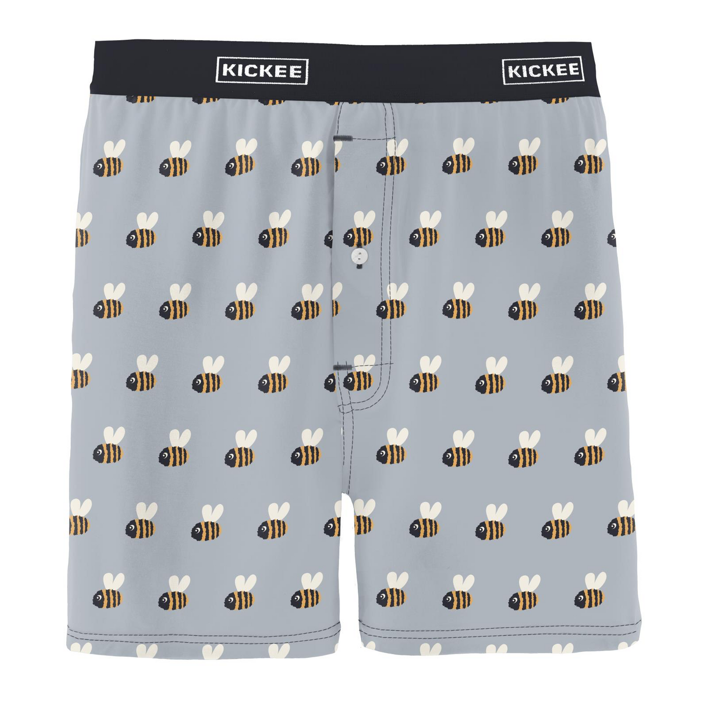Pearl Blue Baby Bumblebee Men's Print Boxer Shorts