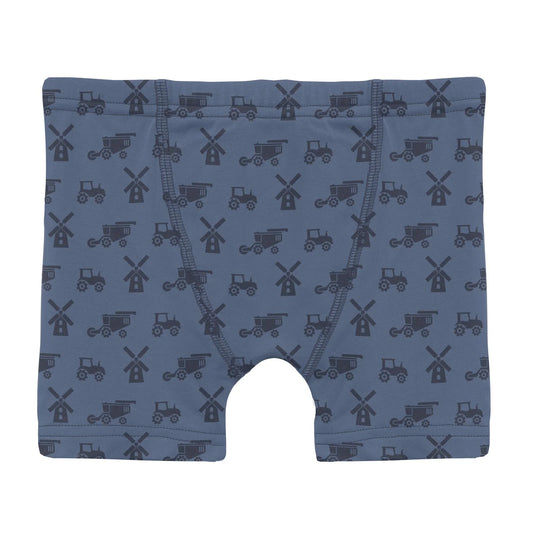 Boy's Boxer Brief | Denim Tractors & Windmills