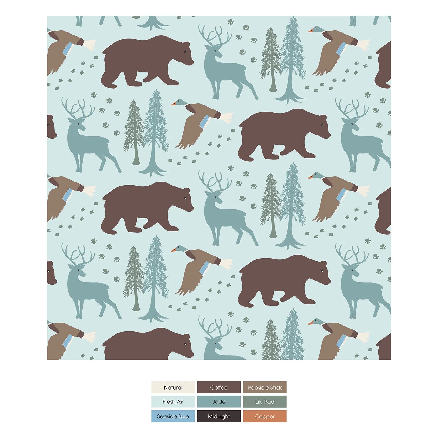 Fresh Air Forest Adventure Print Footie w 2 Way Zipper