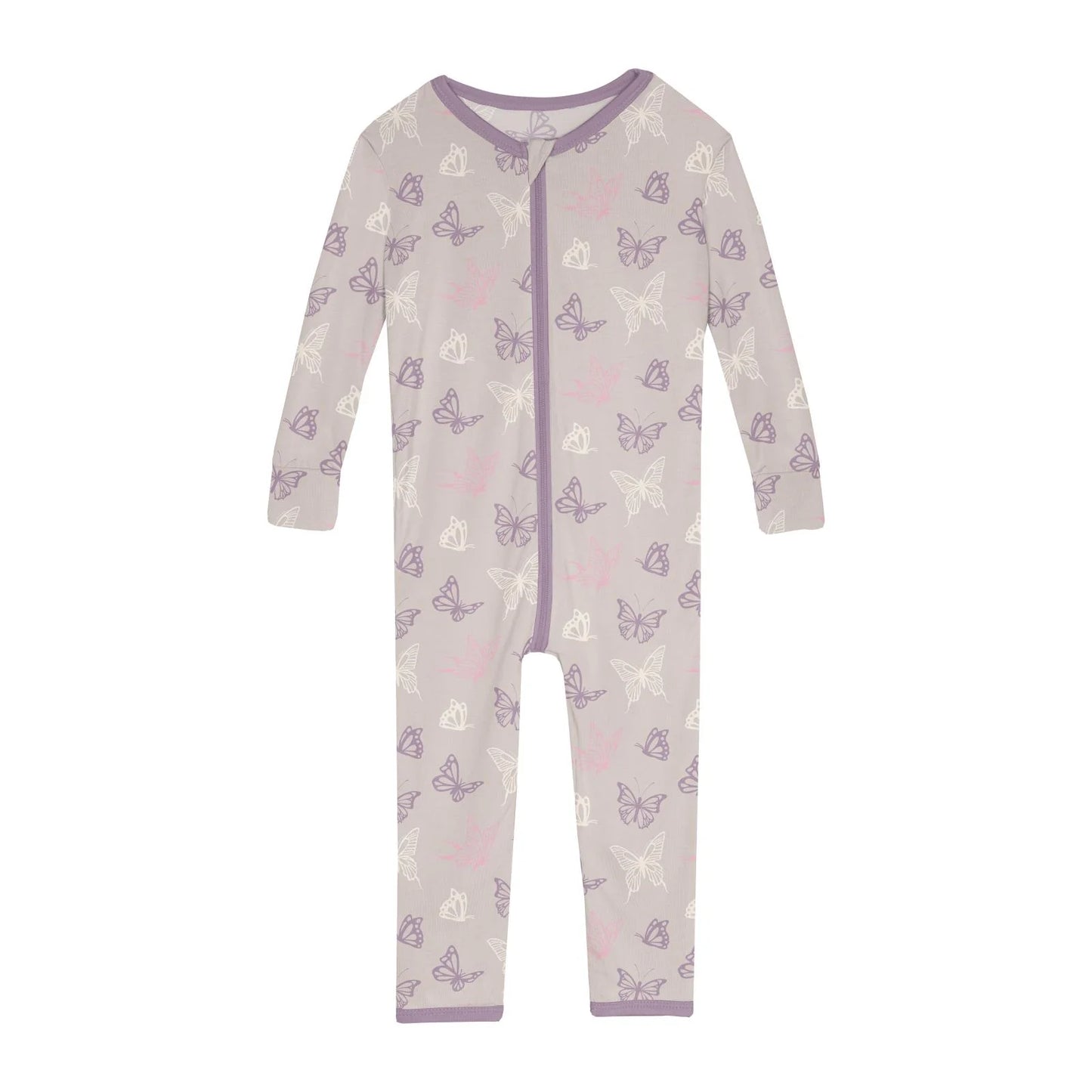 Latte Butterflies Print Convertible Sleeper with Zipper