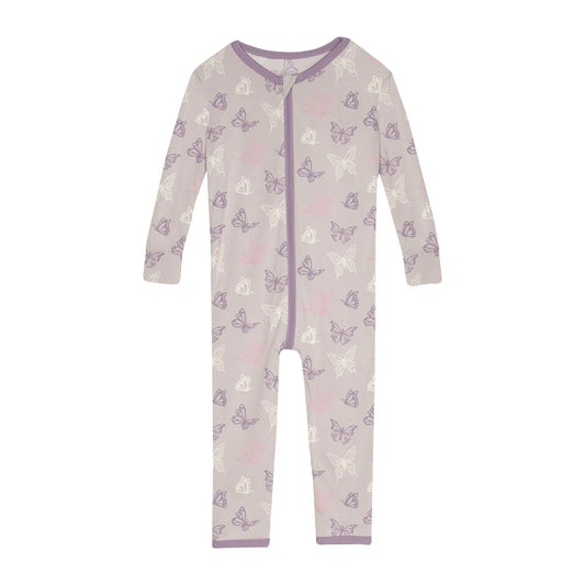 Latte Butterflies Print Convertible Sleeper with Zipper