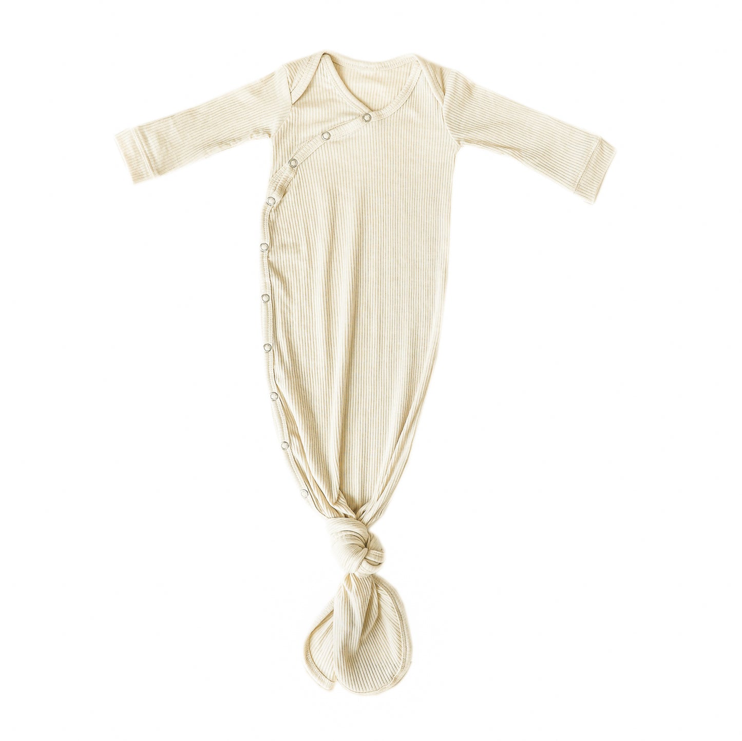 Copper Pearl Rib Knit Knotted Gown - Moonstone