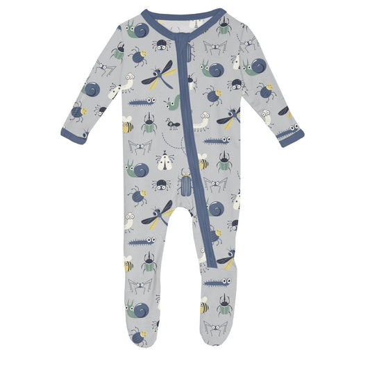 Dove Bugs | Footie with 2 Way Zipper