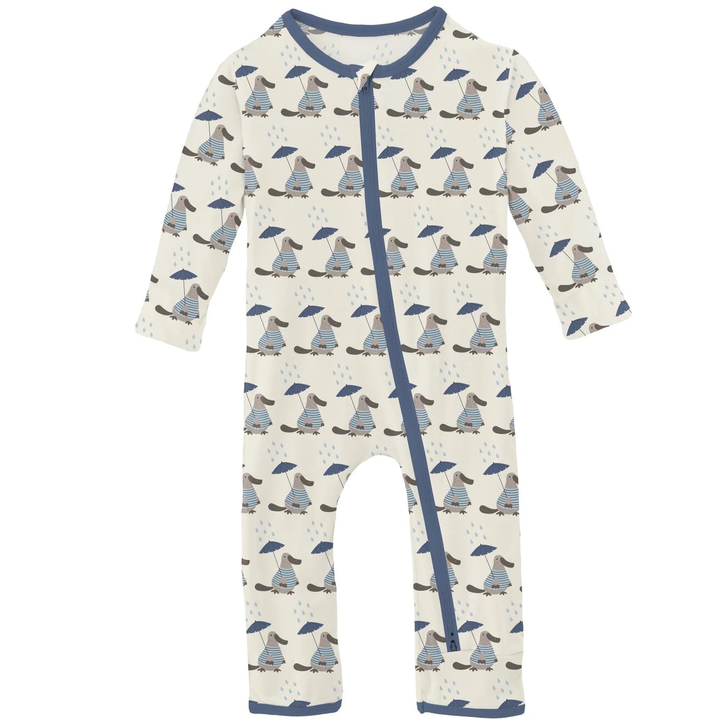 Natural Rainy Day Platypus | Coverall with 2 Way Zipper