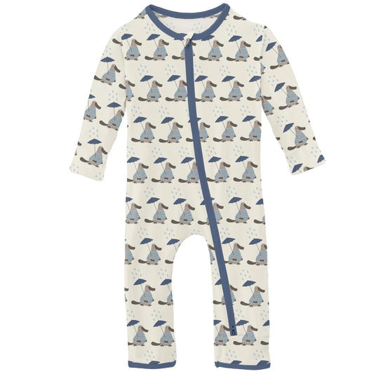 Natural Rainy Day Platypus | Coverall with 2 Way Zipper