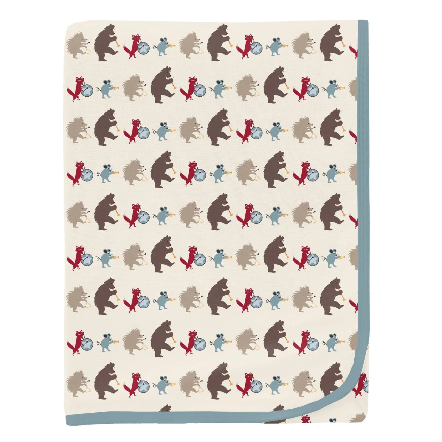 Natural Marching Band Print Swaddling Blanket