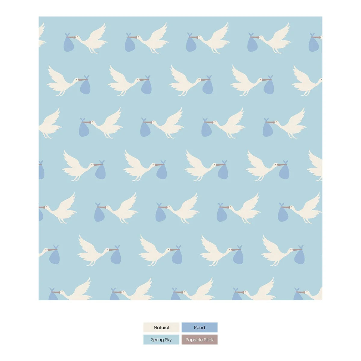 Spring Sky Stork | Swaddle Blanket (one sz)