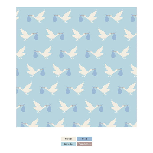 Spring Sky Stork | Swaddle Blanket (one sz)