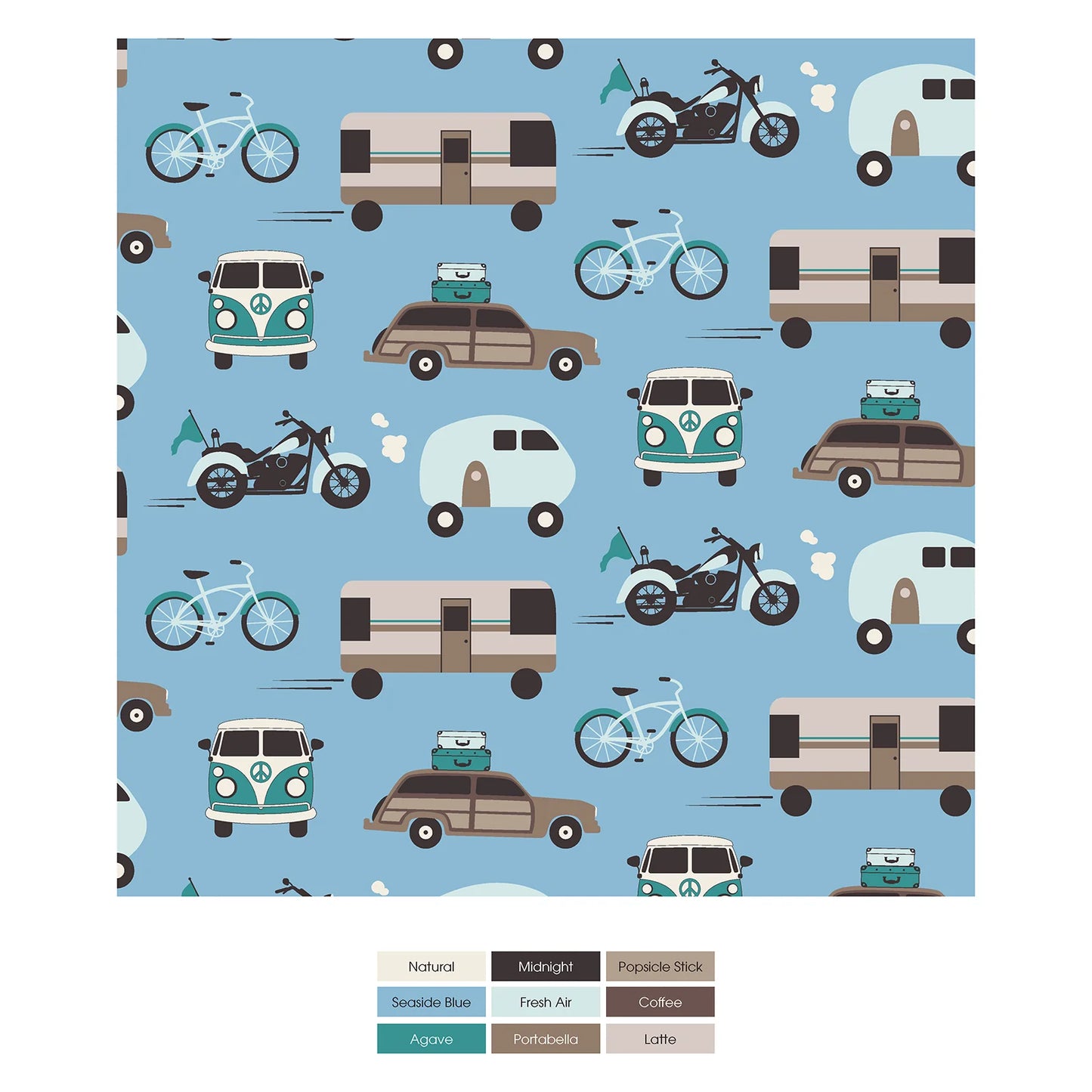 Seaside Blue on the Way Convertible Sleeper with Zipper