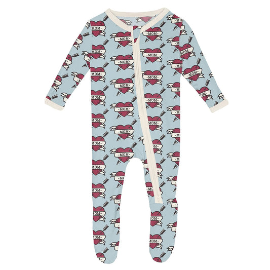 Footie with 2 Way Zipper | Mom Tattoo